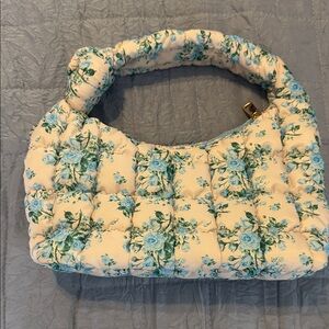 Urban Expressions Floral Quilted Women's Bag - Cream and Blue